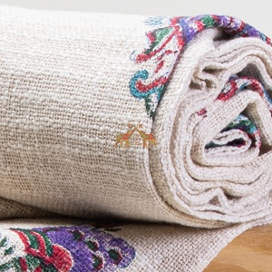 ผ้าห่มโซฟาสำหรับตกแต่งผ้าฝ้ายออร์แกนิกพิมพ์ลายดอกไม้งานแฮนด์เมดปรับแต่งได้ตามต้องการ - Product Image 2