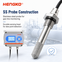 HENGKO HG808-D5 SS Probe -60 hingga 90 Derajat Celcius Td 0 hingga 5V Output RS485 Sensor Titik Embun Transmitter Dengan Layar Detektor Gas