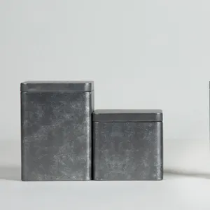 カスタマイズ可能な容量金属錫長方形ボックスブリキ素材長方形正方形金属キャニスター