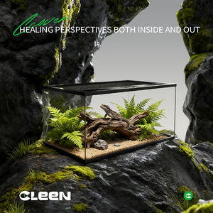 Cleen yüksek kaliteli cam sürüngen muhafaza kafes Paludarium Terrarium kertenkele yılan ve Gecko için üst ekran havalandırma ile - Product Image 4