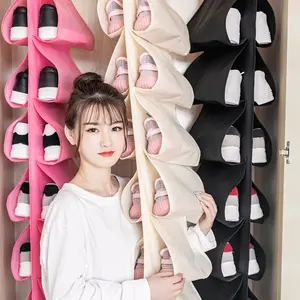 6 계층 12 포켓 신발 매달려 가방 매달려 스토리지 쇼 주최자 접이식 옷장 가방 2022 뜨거운 판매