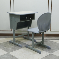 Meubles d'école primaire roumains, pupitre et chaise pour élèves, ensemble de chaise et de pupitre pour enfants réglables en hauteur