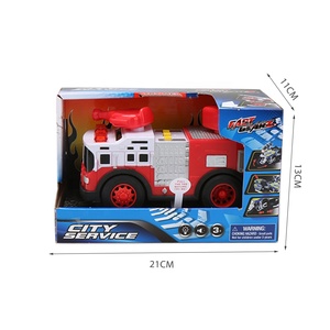 Série Ville - <span class=keywords><strong>Camion</strong></span> de pompiers à réservoir d'eau avec lumières et sirène, <span class=keywords><strong>camion</strong></span> de pompiers rouge à propulsion par friction, véhicule de sauvetage à roue libre, jouet pour garçons - Product Image 6