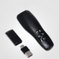 Presentador PPT Inalámbrico RF USB de 2.4Ghz con Láser Rojo, Lápiz para Pasar Páginas, Control Remoto con Puntero 2.4G