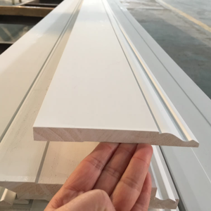 Tường cơ sở Sàn Trắng sơn rắn thông gỗ mouldings primed FJ thông ván chân tường - Product Image 1