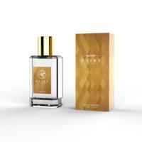 Ensemble d'emballage de parfum de luxe avec logo personnalisé, flacon de parfum en verre transparent 30/50/100 ml, couvercle doré, boîte rigide et boîte en carton
