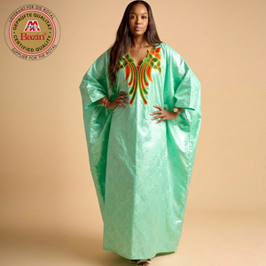 OEM/ODM Perfumed First Quality African Bazin Riche Boubou Dashiki <strong>Dress</strong> With Collars <strong>Nigeria</strong> <strong>Traditional</strong> Wedding Bride Gown Robe - Product Image 1