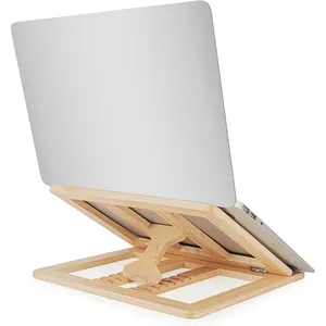 Holz Mac Book Stand für Schreibtisch Tragbare Universal Notebook Holz Laptop Stand Faltbare Holz Laptop Riser Verstellbarer Computer