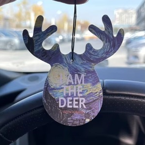 Désodorisant de voiture en papier suspendu, formes personnalisées, parfums fruités variés (citron, océan), promotionnel, vente en gros - Product Image 3
