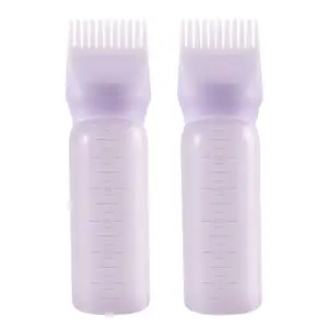 Empty Plastic Oil Comb Applicator Bottles 6 oz Coloring Dye Comb Applicator squeeze Plastic Bottle with graduated scale