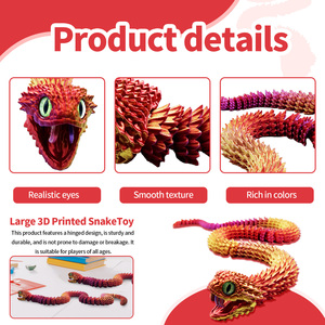 Juguete de Serpiente Congelada Impresa en 3D, Ecológica, de Gran Tamaño (130 cm/51 Pulgadas), Flexible, de Plástico, Educativa y Apta para Niños, Éxito de Ventas 2025 - Product Image 4