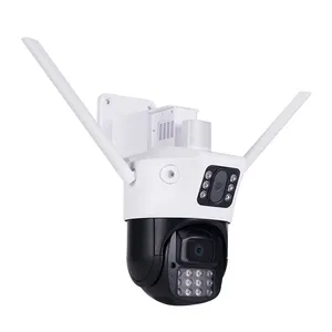 2023 Hot Sale AI Tracking Dual Lens 4G Surveillance CCTV Camera ICSee 5MP Wireless WiFi Security Network Outdoor Street Camera