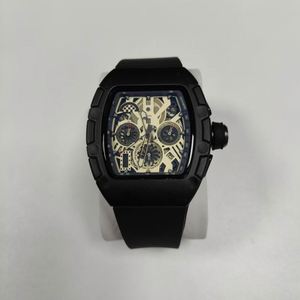 Reloj de Cuarzo de Aleación de 40 mm para Hombre, Diseño Negro de Fábrica, con Esfera de Agujas y Correa de Goma - Product Image 2