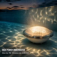 Lampu Kolam Renang LED PAR56, Lampu Bawah Air LED Daya Tinggi dengan Chip Edison, Bodi Baja Tahan Karat 316, Penutup PC, Lampu Kolam IP68 RGB 12W 18W 36W