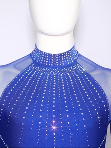 Men's Elegant <b>Sparkly</b> Design Sheer Long Sleeve Bodycon Category <b>Bodysuit</b> Male Custom Latin Stage Performance Wear - Product Image 3