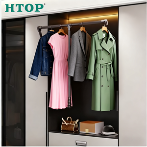 <span class=keywords><strong>Tringle</strong></span> à vêtements escamotable en alliage d'aluminium à fermeture douce, luxueuse, idéale pour les armoires hautes et les dressing. - Product Image 3