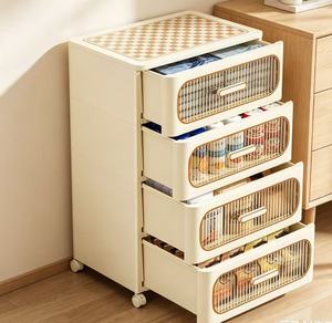 Meuble de rangement multi-niveaux à tiroirs transparents, en <span class=keywords><strong>plastique</strong></span> anti-poussière, pour chambre à coucher, organisateur de vêtements et articles divers - Product Image 2