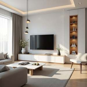 Meuble de support moderne de luxe Meuble TV mural en bois pour le salon - Product Image 2