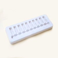 Plateau alvéolé floqué pour bouteilles, plateau alvéolé avec logo pour produits médicaux, insert floqué en PET pour usage médical