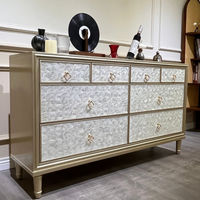 Commode et coiffeuse de luxe personnalisées en bois massif incrustées de nacre pour chambre et salon