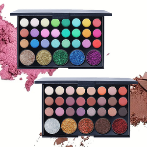 <span class=keywords><strong>Paleta</strong></span> de sombras de ojos <span class=keywords><strong>con</strong></span> purpurina prensada <span class=keywords><strong>con</strong></span> pigmento mate y maquillaje brillante para tonos de piel claros y oscuros en forma de polvo - Product Image 4