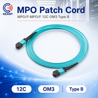 KEXINT MPO/F-MPO/F kualitas tinggi 12 Cores Multimode OM3 tipe B disesuaikan 1M 10M 20M kabel Patch MPO serat optik MTP