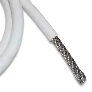 出口优质白色聚氯乙烯/尼龙/聚乙烯涂层钢丝绳，采用不锈钢和镀锌材料0.5。-- 20毫米
