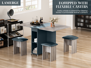<span class=keywords><strong>Mesa</strong></span> y sillas de <span class=keywords><strong>cocina</strong></span> extensibles funcionales, <span class=keywords><strong>mesa</strong></span> de comedor plegable de 4 plazas <span class=keywords><strong>para</strong></span> comedor pequeño, restaurante - Product Image 4