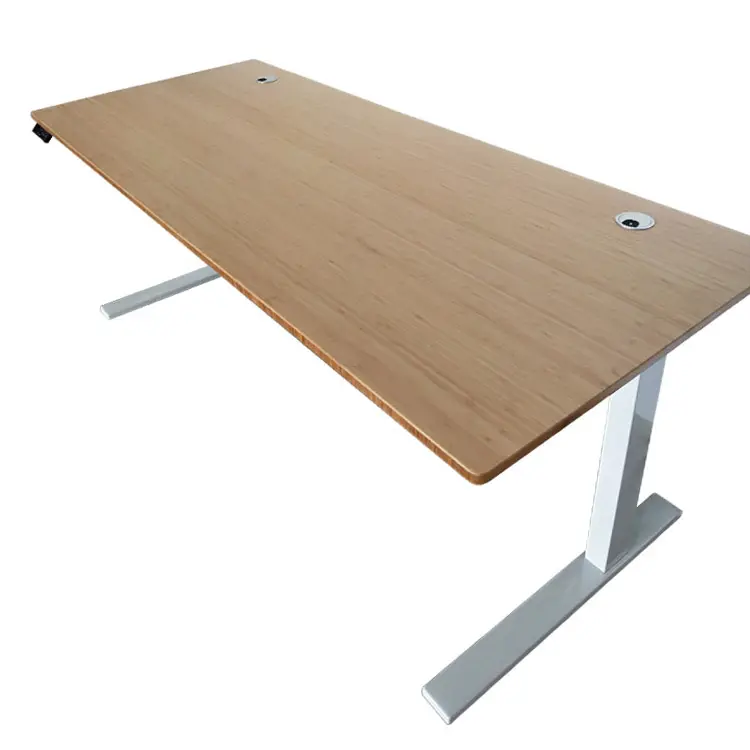 Office of environmental health protection Carbonized color Electric height adjustable Bamboo Office table