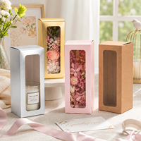 Boîte en papier personnalisée avec fenêtre, idéale pour contenir des bougies d'aromathérapie, des bouteilles d'eau, des poupées, des bouquets de fleurs, des boîtes cadeaux