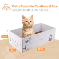 4 packs de griffes pour chats avec boîte, griffoir en carton pour chats d'intérieur