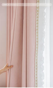 Promotion Spéciale <span class=keywords><strong>Tissu</strong></span> de <span class=keywords><strong>Rideau</strong></span> <span class=keywords><strong>Thermique</strong></span> Isolant en Chenille Jacquard Épais et Occultant Rose pour le Salon - Product Image 2