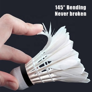<span class=keywords><strong>ALP</strong></span> 808 12pcs/Tube Shuttlecocks White Goose Feather 76-77 Speed Durable Badminton Ball Stable Flight Use for Training Sports - Product Image 3