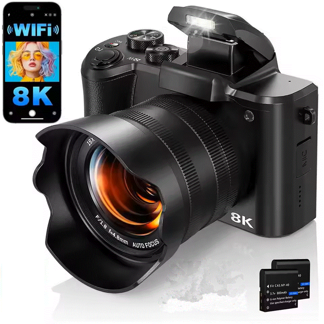 Digital Camera 8K Autofocus Photography With Wifi& Touch Screen Vlogging Camera Recording Functionality Touch Screen Camera