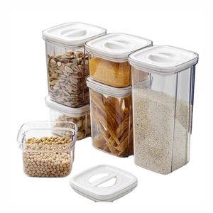 Rotating transparent plastic sealing jar food-grade moisture-proof storage jar fresh box household grains and cereals storage