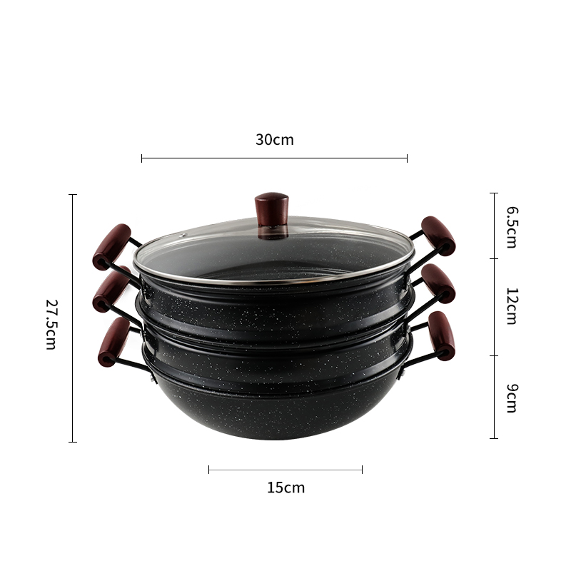 Pot de 30 cm + (cuiseur vapeur 2 étages)
