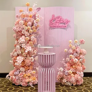Fleurs d'arche rose personnalisées pour mariage, décoration de fond d'hôtel, fleurs de porte