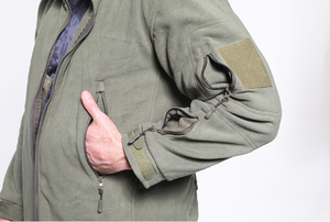 HBJ04 Men Sports and OD Green Fleece <b>Jacket</b> Coat Warm Thermal with Hoodie - Product Image 6