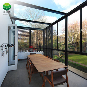 4 Saisons extérieur préfabriqué isolé vitré toit à pignon autoportant en aluminium véranda maisons en verre pour jardin - Product Image 3