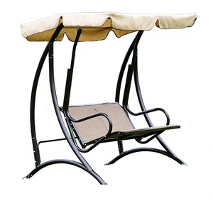 Fauteuil suspendu moderne en fer pour l'extérieur, siège de balançoire pour 2 personnes, séchage rapide, imperméable - Coussin inclus, idéal pour l'école, la villa, l'hôtel, le parc - Product Image 3