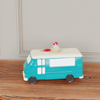 Pot de rangement décoratif en céramique en forme de voiture, personnalisé, en porcelaine, pour desserts et collations, idéal pour les food trucks mobiles.