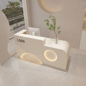 Comptoirs de réception de luxe pour salons de beauté exécutifs Comptoirs de réception pour vente de café avec LED - Product Image 2