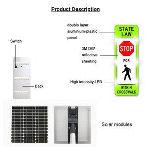 Semáforo de impresión UV personalizable, 3M, 12 pulgadas, película reflectante de grado Diamante, LED intermitente <span class=keywords><strong>Solar</strong></span>, señal de parada para peatones - Product Image 2