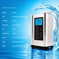 Machine d'ionisation d'eau alcaline EHM-729, purificateur d'eau de comptoir, 7 niveaux de pH 3,5-10,5, 7 plaques en titane pour usage domestique