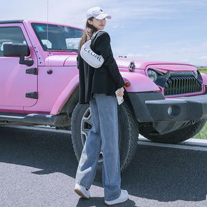 Jeans de haute qualité <span class=keywords><strong>pour</strong></span> femmes, style décontracté, nouvelle collection, grandes tailles, coupe droite, ample, effet amincissant - Product Image 2