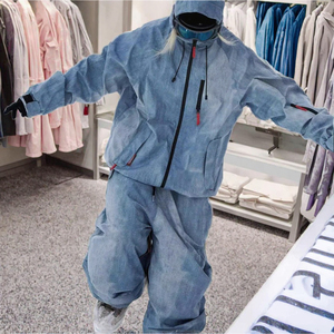 ชุดสกีคุณภาพสูงแบบสั่งทำพิเศษ - ผ้าทอแบบพิเศษ ป้องกันลม ปิดด้วยซิป กันน้ำ กางเกงสโนว์บอร์ดทรงหลวม สไตล์ยูนิเซ็กส์ สำหรับผู้ใหญ่ - Product Image 3