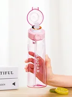 1 bouteille d'eau aromatisée de 1000 ml avec capsules de saveur aléatoires, gourde de sport Tritan sans BPA pour activités de plein air et fitness, à boire directement