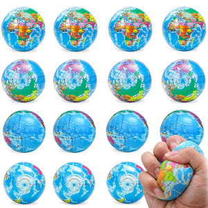 Pelota antiestrés de PU con forma de globo terráqueo de 6 cm, juguete para aliviar el estrés para niños de 2 a 4 años, regalo educativo unisex - Product Image 5
