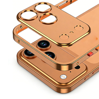 Coque de téléphone en métal avec protection d'objectif d'appareil photo, pare-chocs, étui de téléphone portable anti-chute, coques de téléphone portable tendance pour iPhone