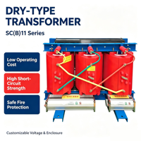 Transformateur de distribution triphasé à résine coulée de type sec SCB 11 30-2500 kVA 10 kV/0,4 kV à enroulement en cuivre, approvisionnement direct usine